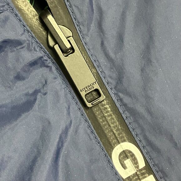 Givenchy Men XL Blue Reversible Full Zip Windbreaker Jacket Designer Lightweight - Picture 8 of 14